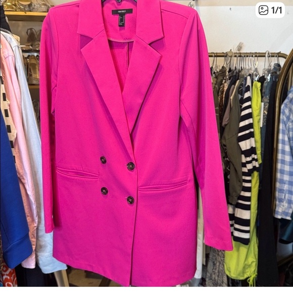 Forever 21 • Fuchsia, Long Sleeve Double Breast M - Picture 4 of 4